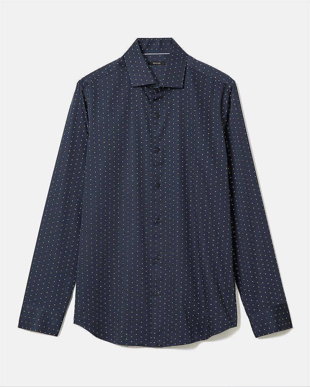 Tailored-Fit Dress Shirt with Star Pattern | RW&CO.