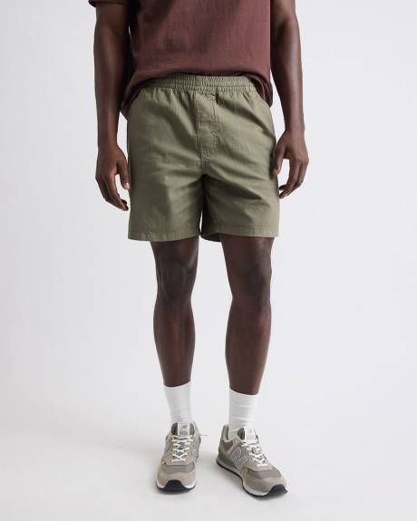 Cotton-Blend Short with Elastic Waistband