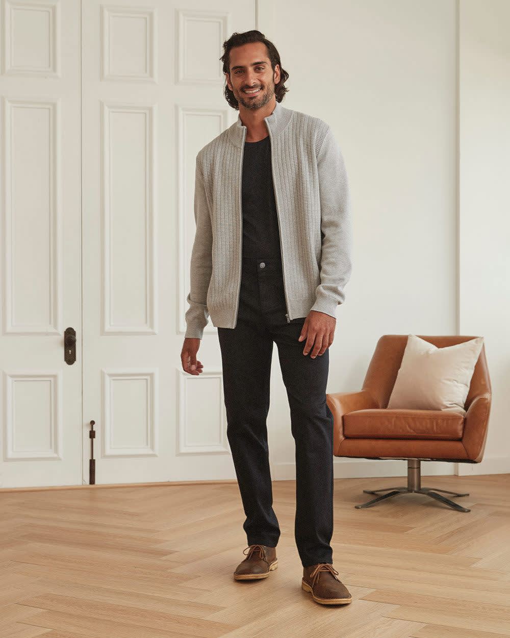 MockNeck Zipped Cardigan RW&CO.