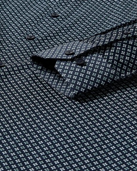 Slim-Fit Dress Shirt with Diamond Pattern