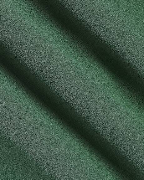 Sleeveless Mock-Neck Buttoned-Down Blouse with Ruffled Trim