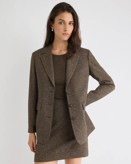 Veston Décontracté à Chevrons à Trois Boutons