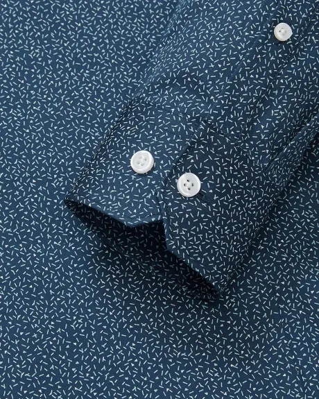 Chemise Habillée à Coupe Étroite à Micro Motif Géométrique