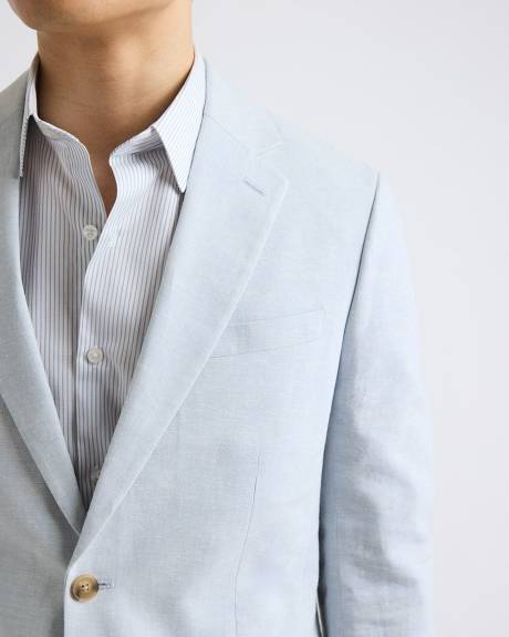 Light Blue Linen-Blend Blazer