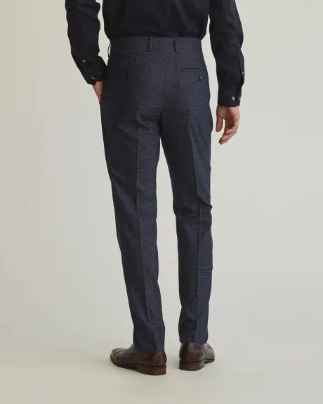 Slim Fit Medium Blue Glen Check Suit Pant