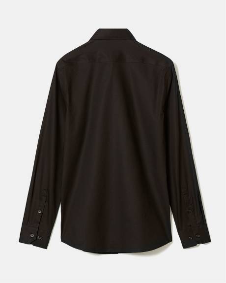 Chemise Habill&eacute;e &agrave; Coupe &Eacute;troite en Satin Uni