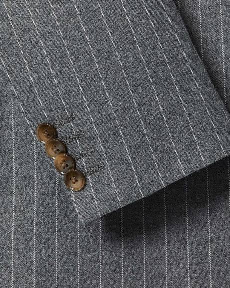 Tailored-Fit Double-Breasted Striped Suit Blazer