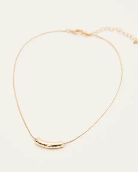 Short Golden Necklace with Modern Pendant