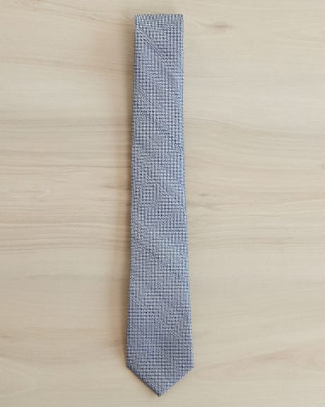 Cravate Unie Étroite en Tissu Texturé