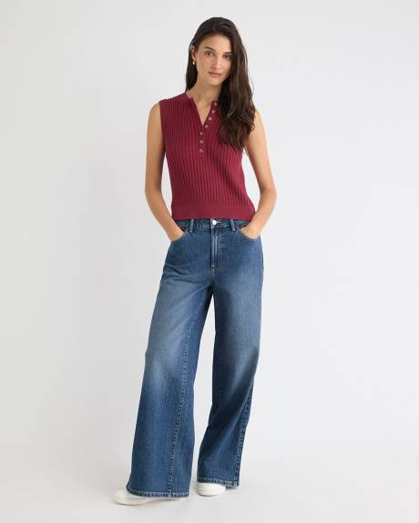 Veste Courte à Col Henley