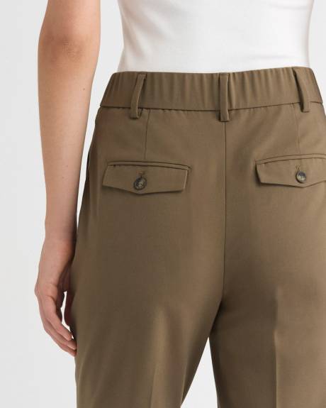 Teak Tapered-Leg High-Rise Ankle Pant