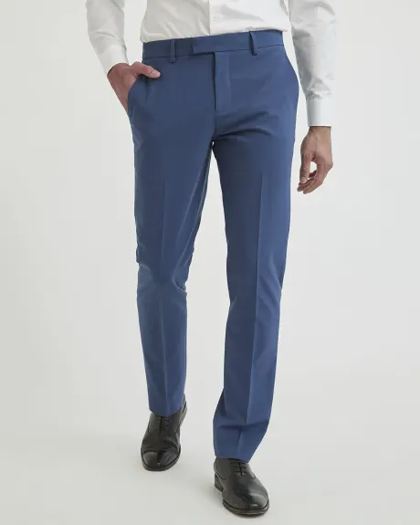 Pantalon de Complet Voyageur en Laine Bleu à Coupe Étroite