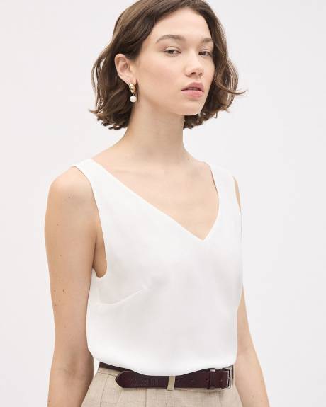 Blouse Sans Manches &agrave; Col V