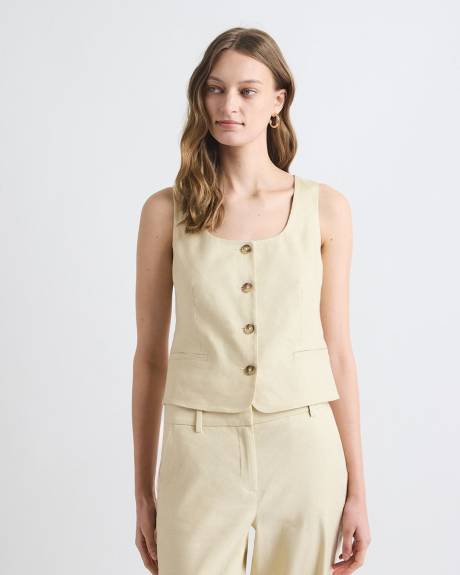 Veste Courte en M&eacute;lange de Lin