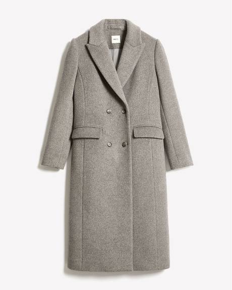 Wool-Cashmere Blend Long Double-Breasted Coat
