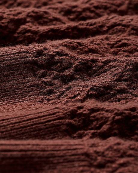 Cardigan Court à Manches Longues en Mailles de Fantaisie