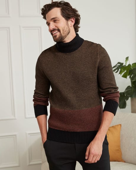 Turtleneck Sweater with Black Trims