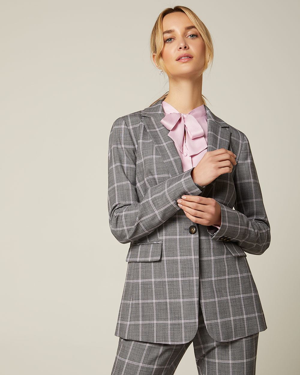 Pastel plaid fitted blazer RW&CO.
