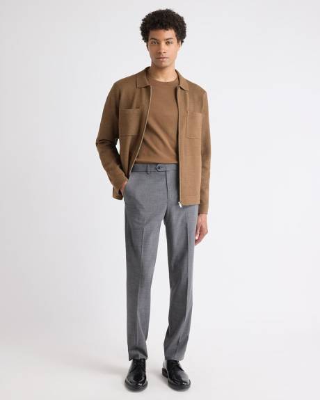 T-Shirt Uni à Col Rond en Coton Interlock