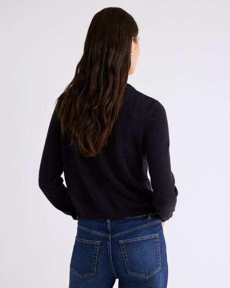 Cardigan Court à Manches Longues avec Poches à la Poitrine