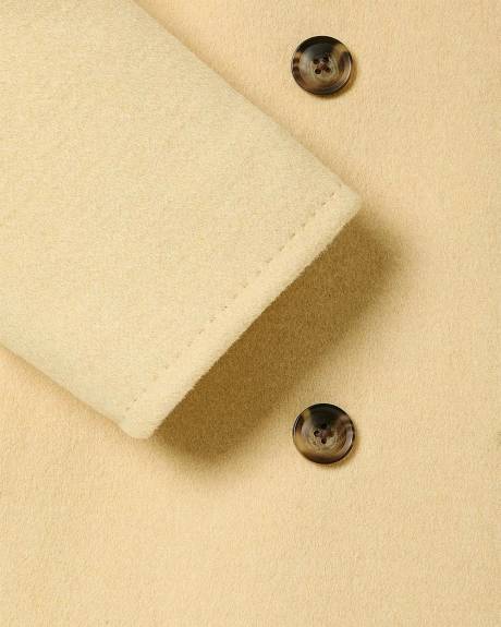 Melton Wool-Blend Double-Breasted Peacoat