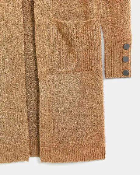 Long Spongy Cardigan with Pockets