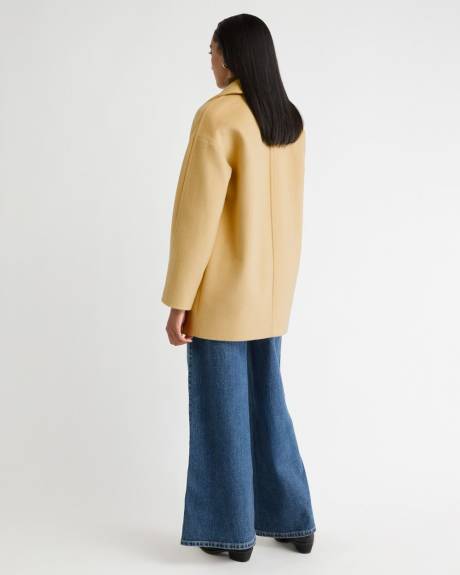 Melton Wool-Blend Double-Breasted Peacoat