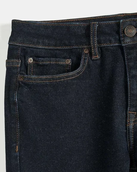 Jeans Bleu Foncé à Taille Mi-Haute et Jambe Très Étroite - 30"