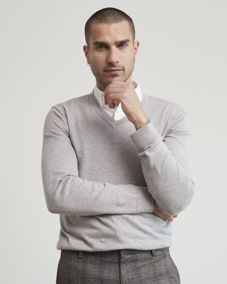 Basic Long-Sleeve V-Neck Sweater
