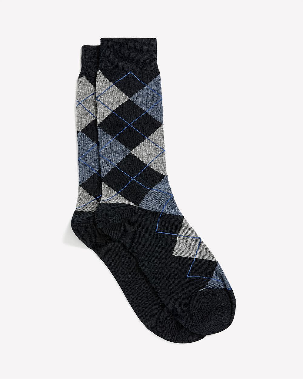 Bas Bleus à Motif de Losanges