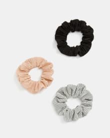 3 Pack Pleated Scrunchies