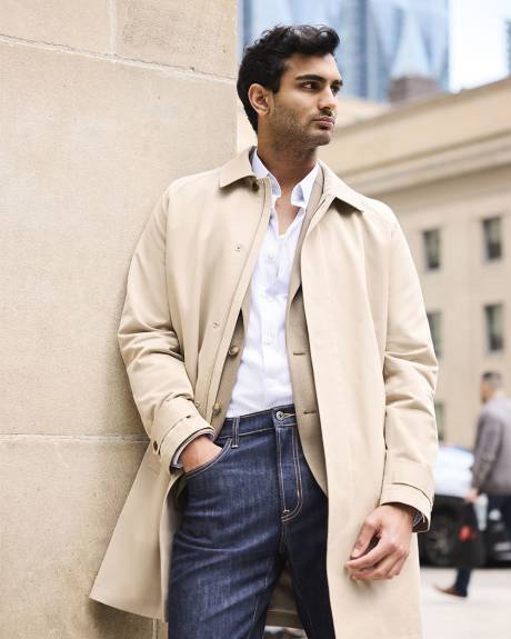 Classic Mackintosh Coat with Shirt Collar