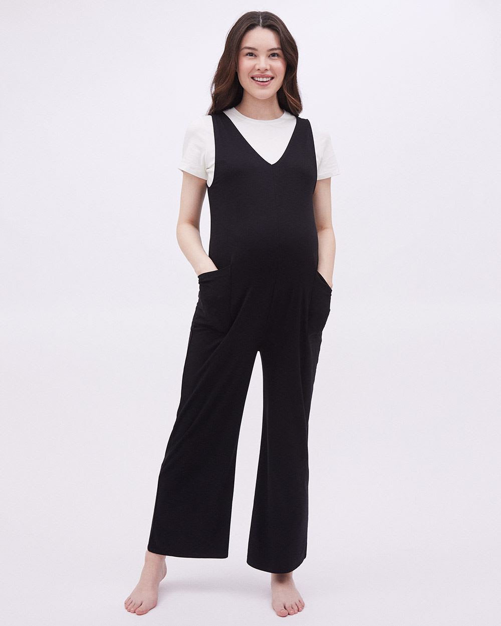 Relaxed-Fit Nursing Jumpsuit - Thyme Maternity