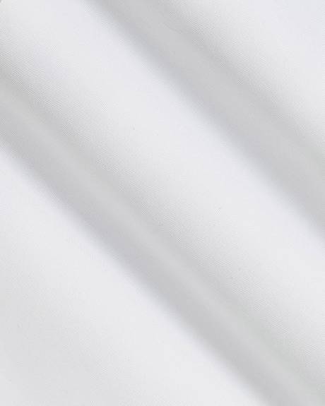 Sleeveless Buttoned-Down White Poplin Blouse with Twisted Detail