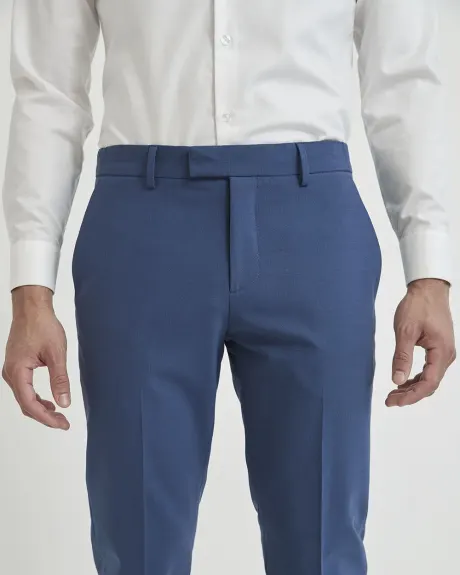 Pantalon de Complet Voyageur en Laine Bleu à Coupe Étroite