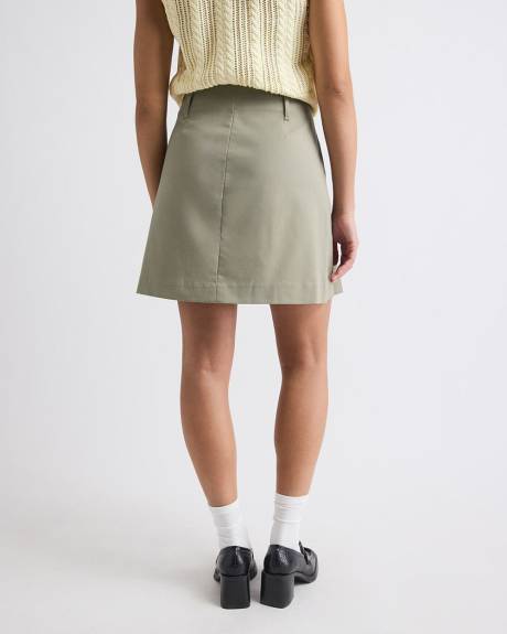 Jupe Mini Pliss&eacute;e &agrave; Coupe A &agrave; Taille Tr&egrave;s Haute