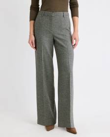 Mid-Rise Wide-Leg Tweed Pant