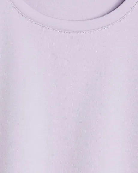 T-Shirt Sans Manches en Coton Épais à Col Rond