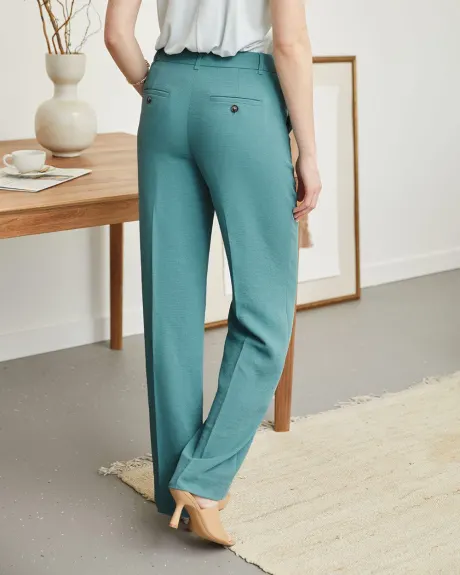 Pantalon Texturé à Taille Mi-Haute et Jambe Large - 33"