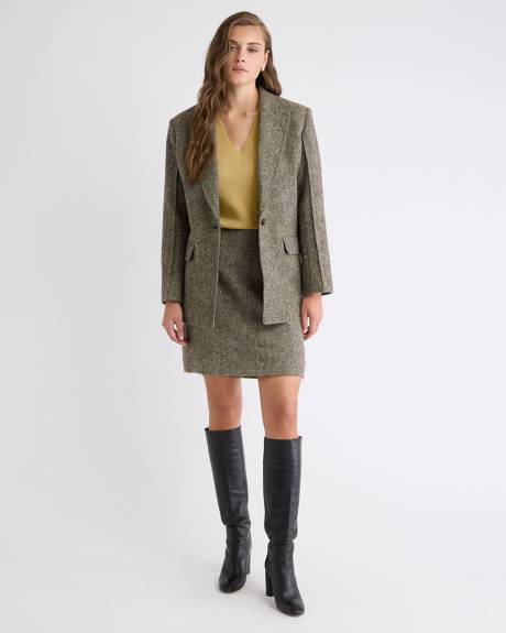 Long-Sleeve V-Neck Merino-Blend Sweater