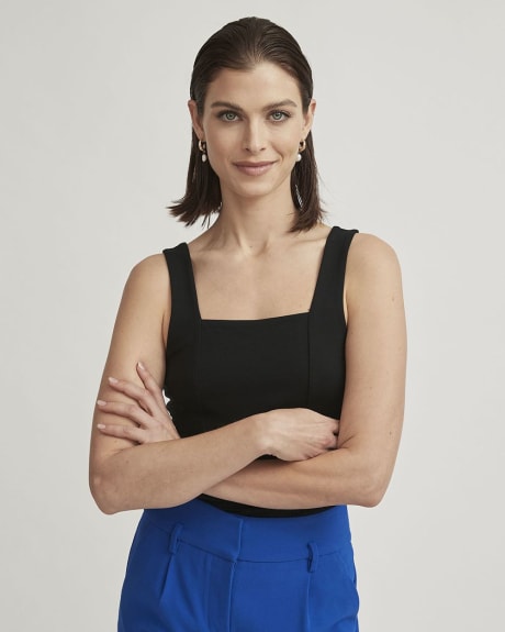 Square-Neck Sleeveless Bustier Top
