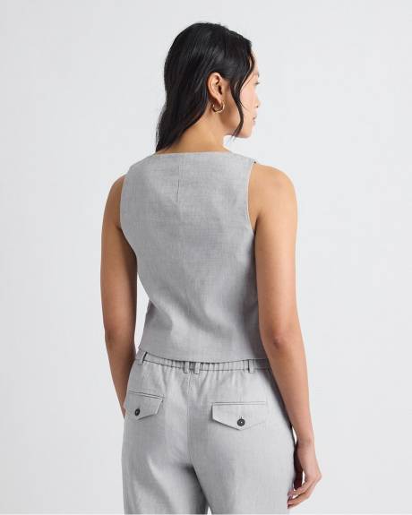 Short Grey-Linen Vest