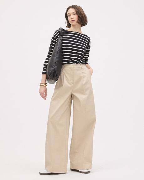 Long-Sleeve Boat-Neck Relaxed Tee