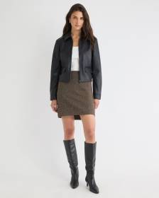 Short Faux Leather Jacket