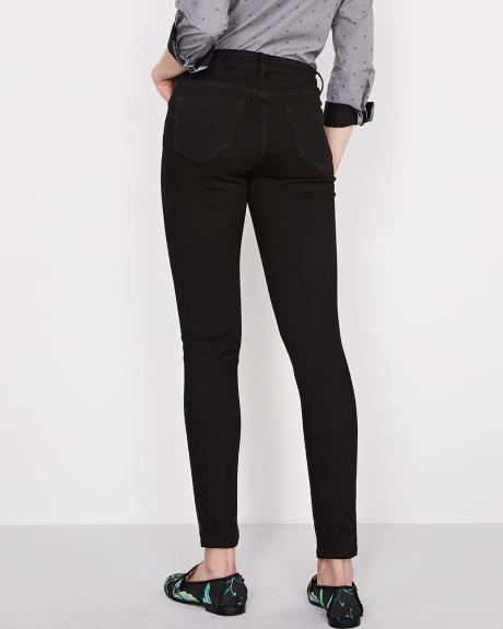High-waisted extreme 360 stretch black skinny jeans
