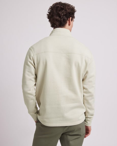 Long-Sleeve Half-Zip Mock-Neck Fleece Pullover