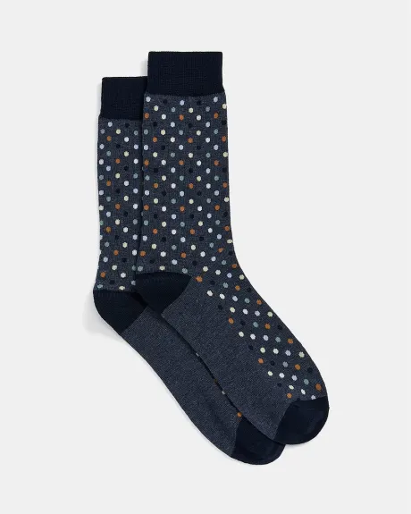 Heather Denim Multicolour Dots Socks