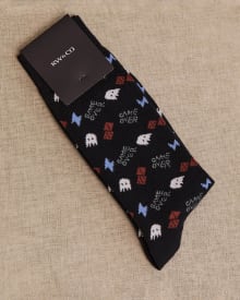 Black Socks with Game Pattern