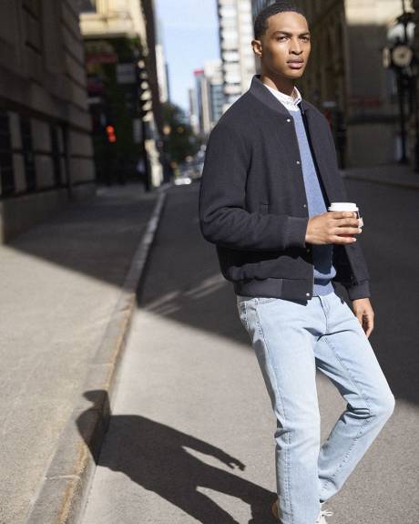 Wool-Blend Bomber Jacket