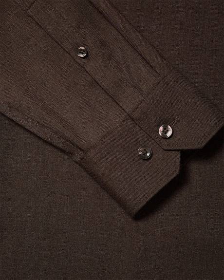 Chemise Habillée en Lyocell Chiné à Coupe Ajustée